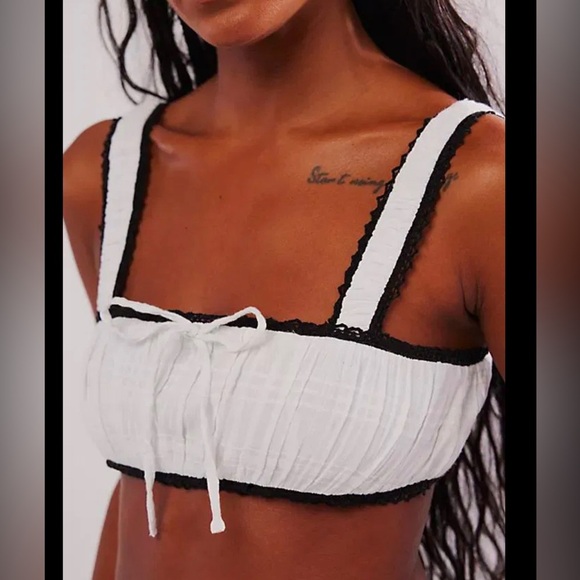 NWT Free People|| Intimately - Enchanted Micro Cami, Black and White Combo,Large - Picture 2 of 7